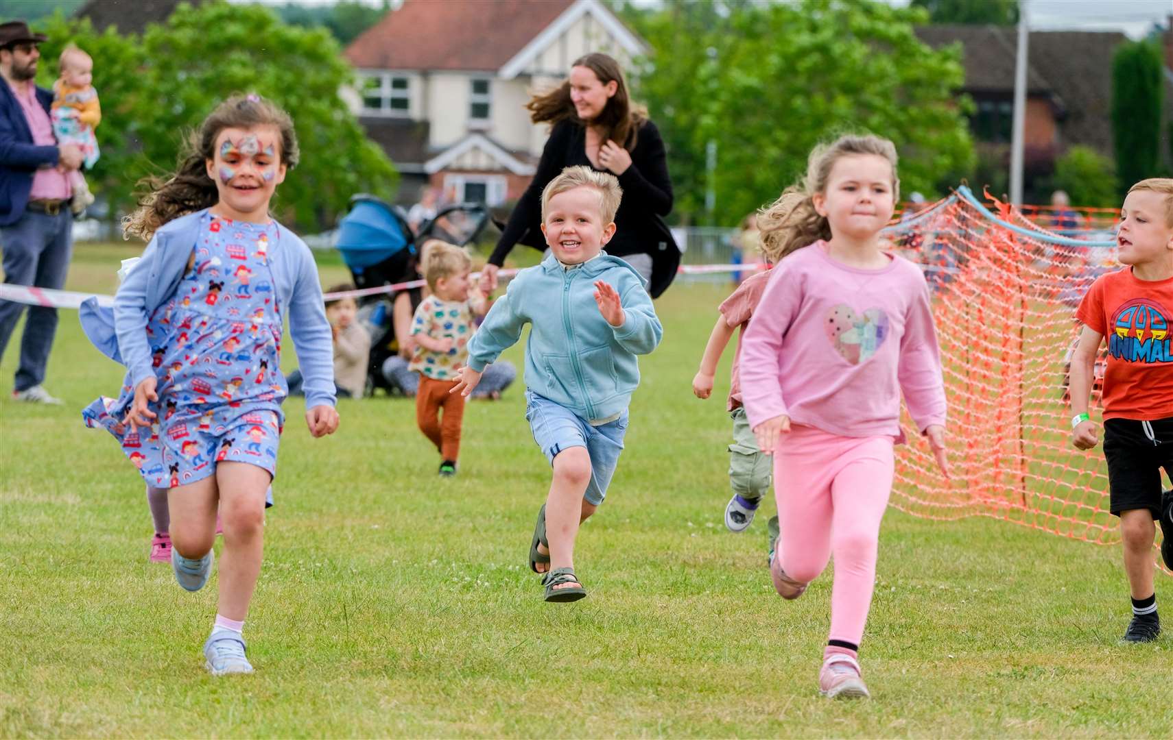 Children take part in the 100m fun run