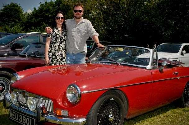 Emily Singh and James Russell drove their 1973 MGB from Kintbury Pic: Geoff Fletcher