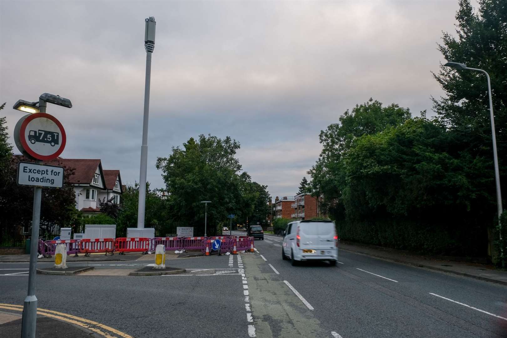 A phone mast on the junction of St John's Road and Link Road in Newbury