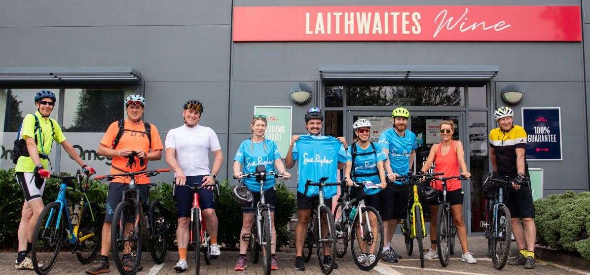 Laithwaites team during their charity bike ride
