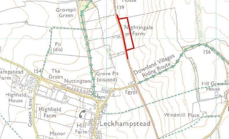 A site of the refused planning development in Leckhampstead