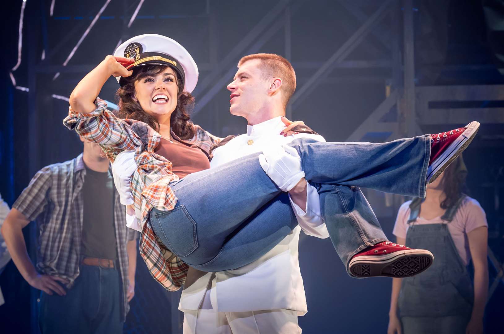 Georgia Lennon as Paula Pokrifki & Luke Baker as Zack Mayo in An Officer and a Gentleman Pic: Marc Brenner