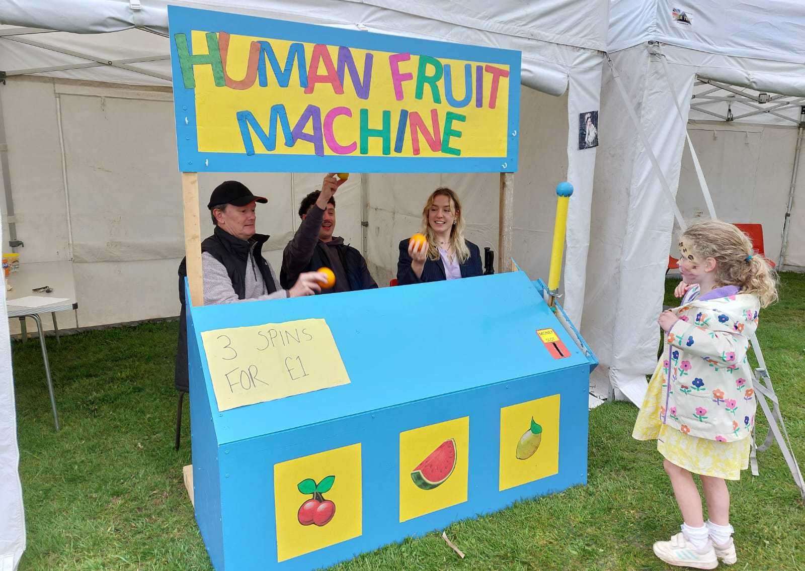 Human Fruit Machine at Brightwalton Fete. Credit: Katherine Moore