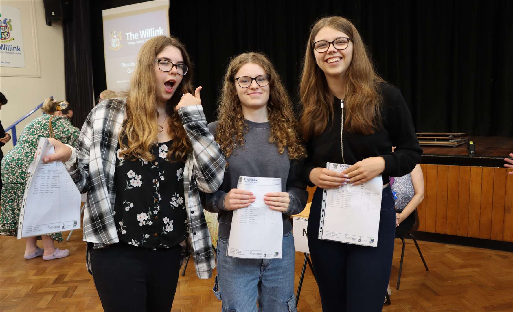 Year 11 pupils Neve, Danielle and Georgina