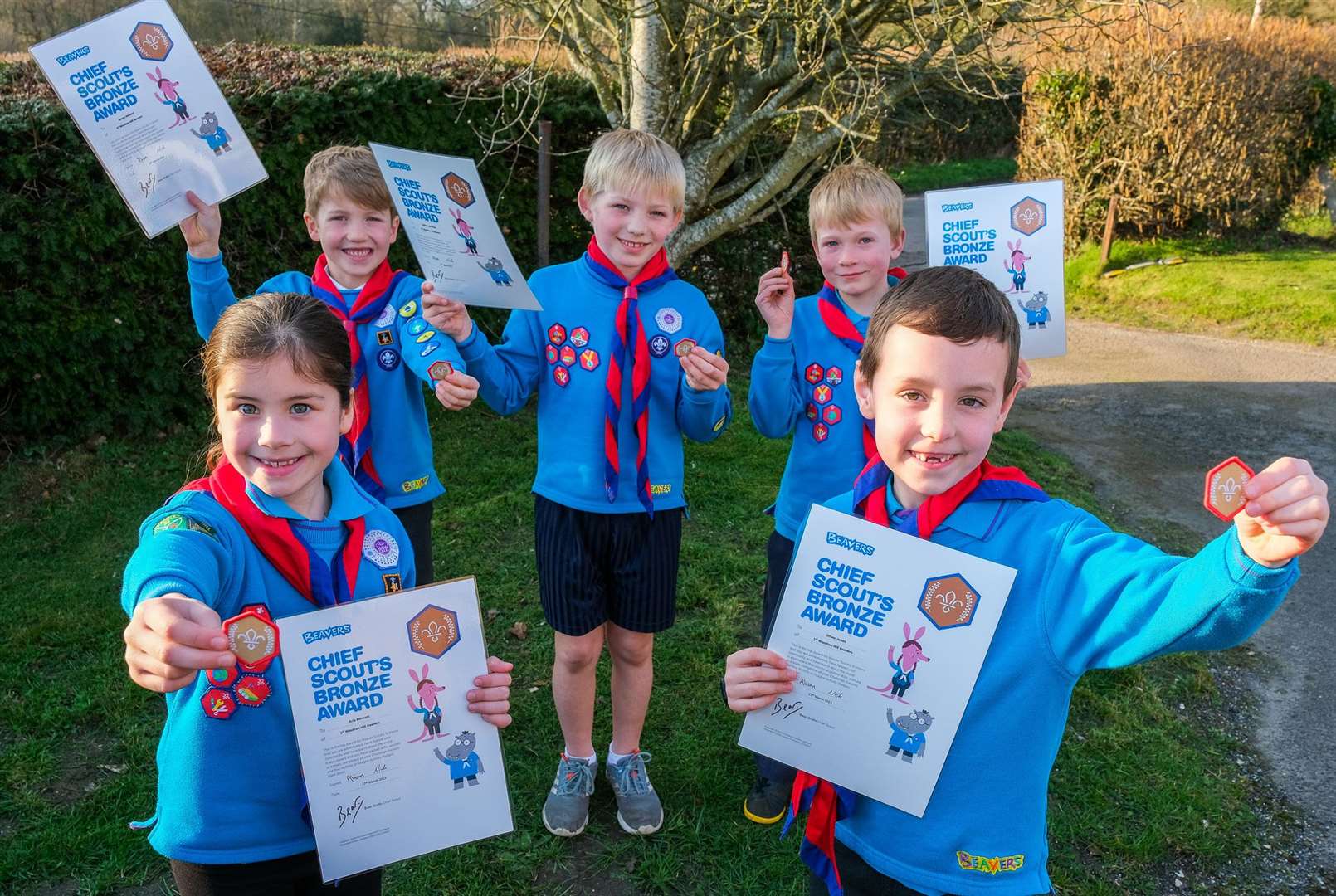 Aria Bennett age 7, James Maestri age 7, Harry Tooze age 7, Josh Larcombe age 8 and Oliver Jones age 8