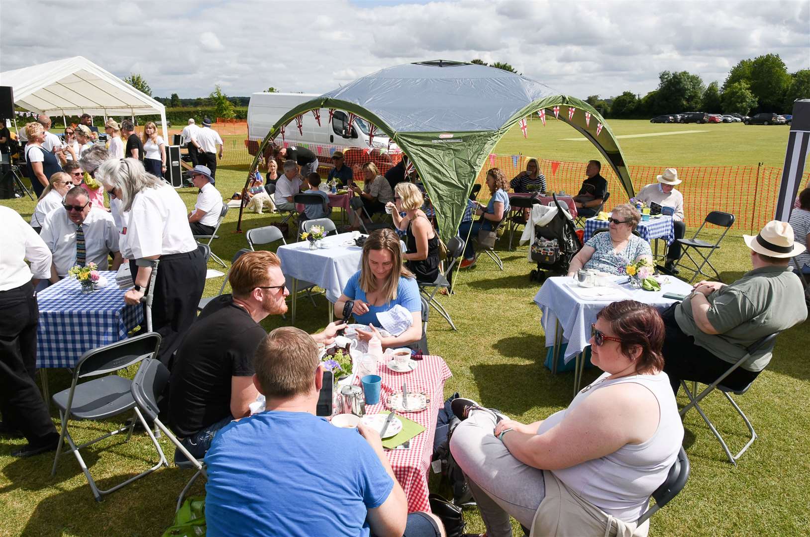 Crowds enjoying Chieveley Village Fete. Credit: Julia Hoaen