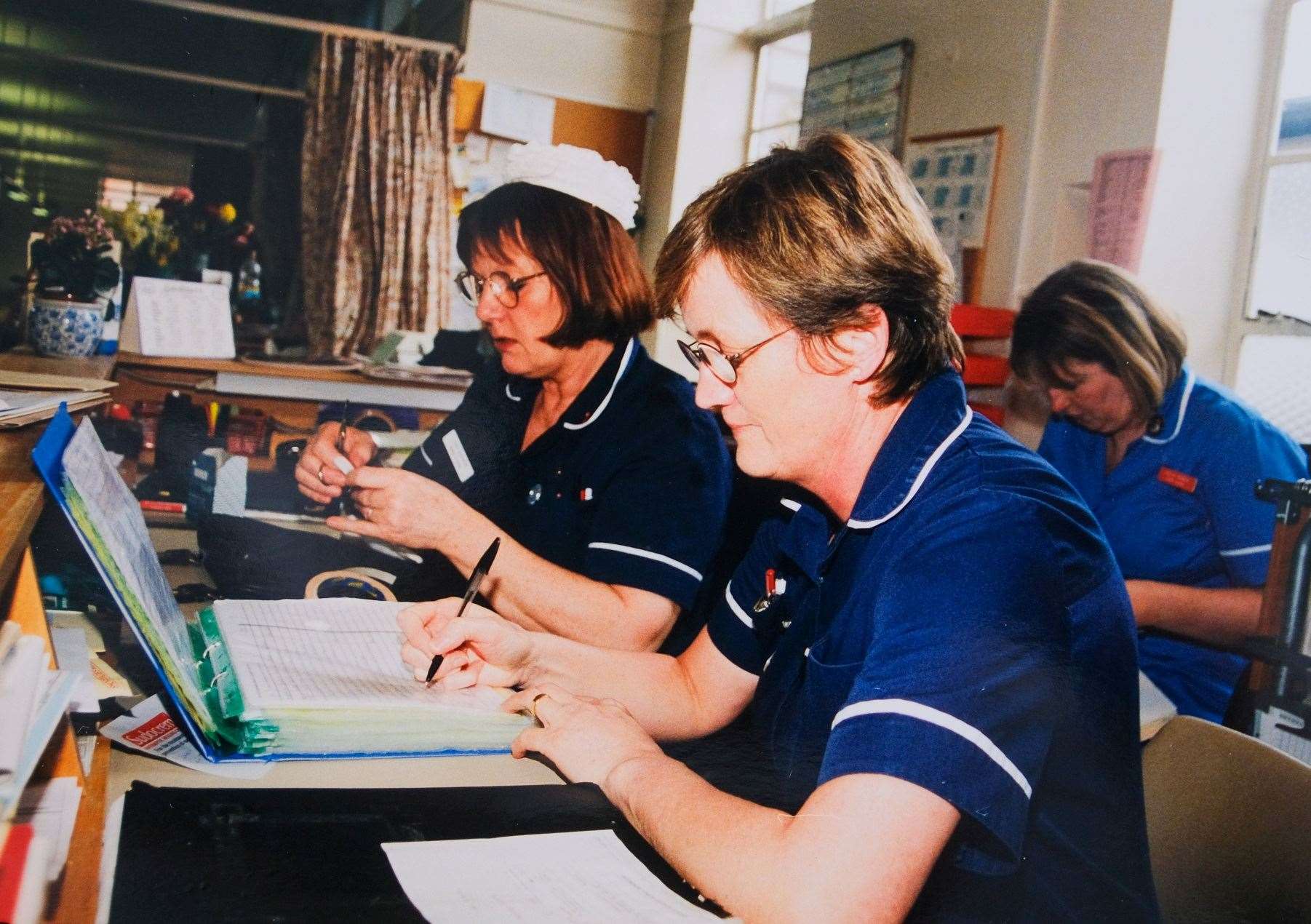 Sister Sue Cuff and Sister Sue Bishop at Newbury District Hospital 1999