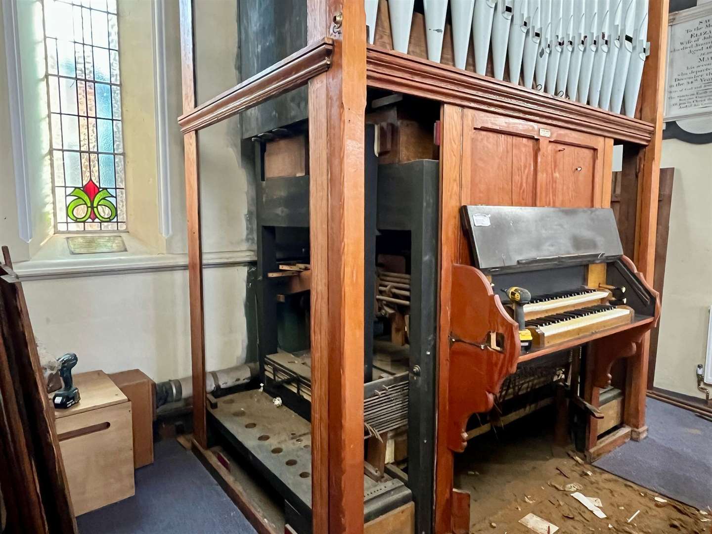 The organ was opened in 1905, but has been out of use for the past 20 years