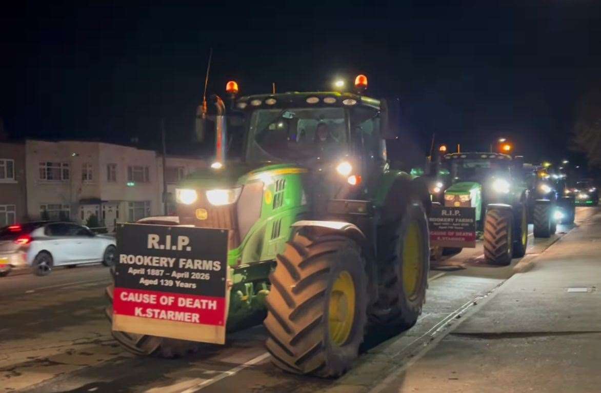 Eleanor Gilbert on the tractor convoy to London along the A4. Image courtesy of Eleanor Gilbert