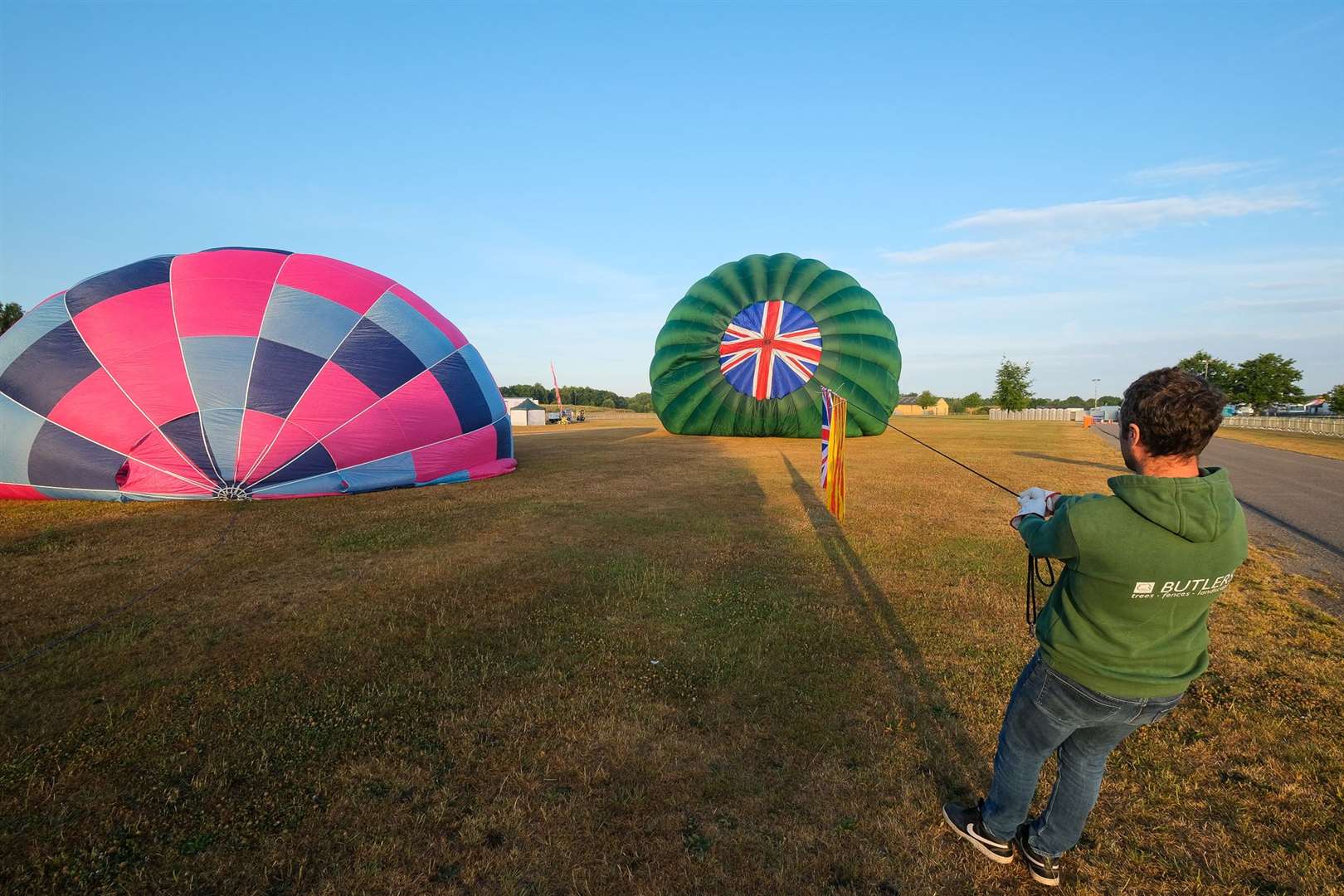 The early morning balloon ascent at the Berkshire Balloon Fiesta