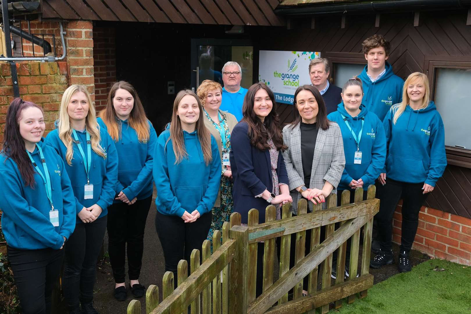 The Grange School head teacher Rebecca Shaw with the team