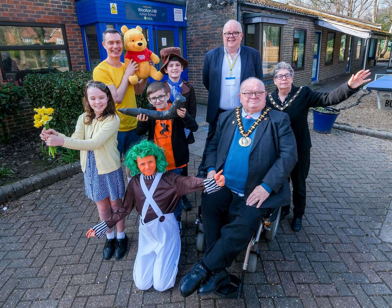 The mayor of Basingstoke and Deane David Leeks visited The Schools of Woolton Hill to celebrate World Book Day with pupils and staff