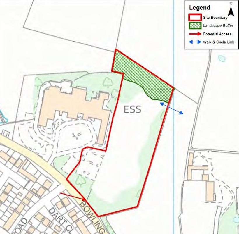 Site of proposed 45 homes on land east of Regency Park Hotel