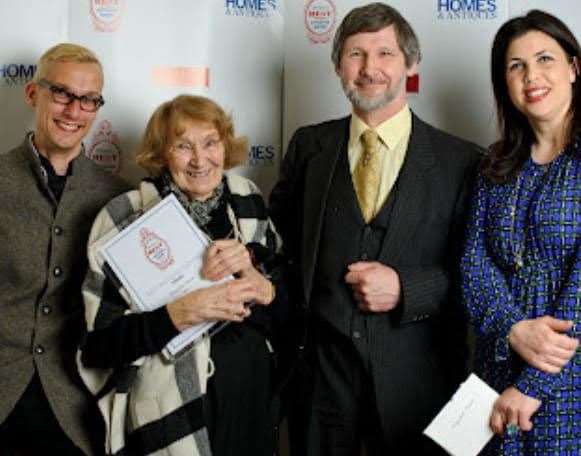 Mrs Browne and Mr Gilmour, centre, flanked by Kirsty Allsopp and Mark Hill, pictured at the BBC Homes and Antiques Magazine awards