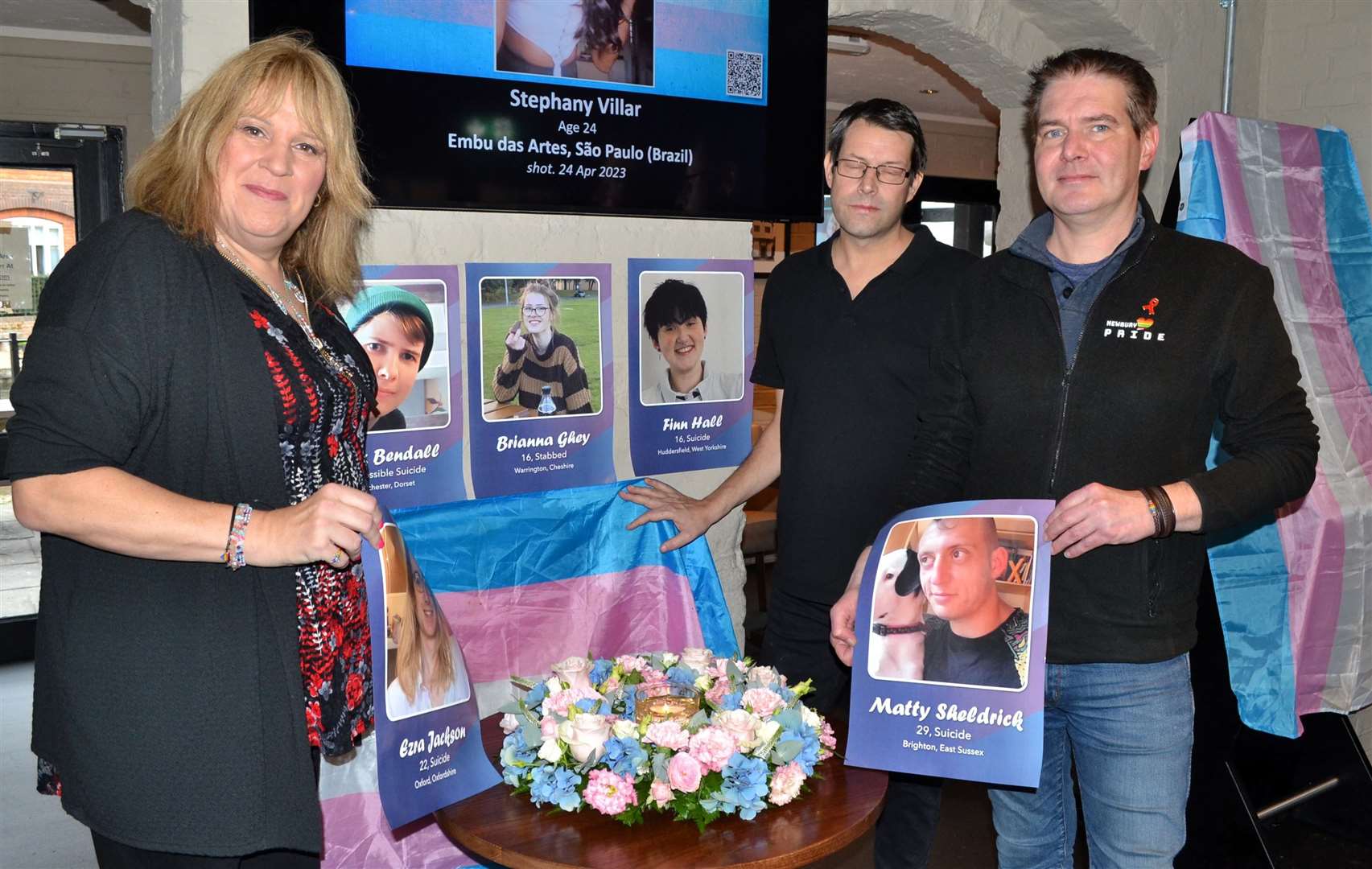 Newbury Pride members Andrea Brooks, Graham Reece and Jonny Harding