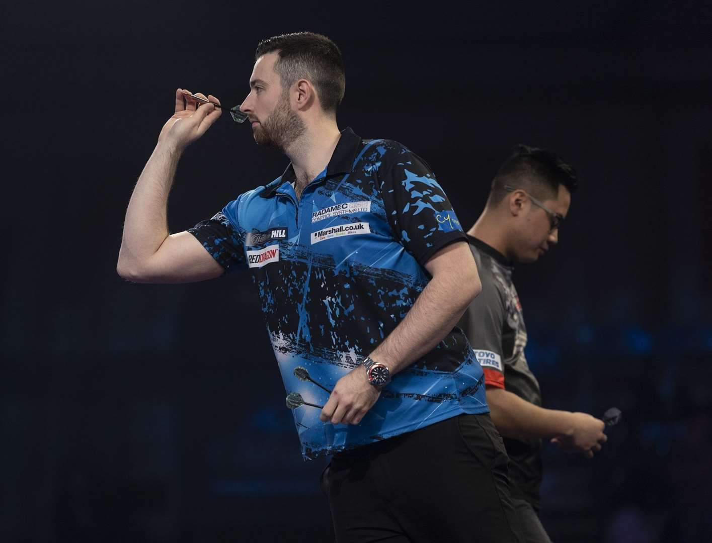 Luke Humphries was happy with his performance Pic: Lawrence Lustig/PDC