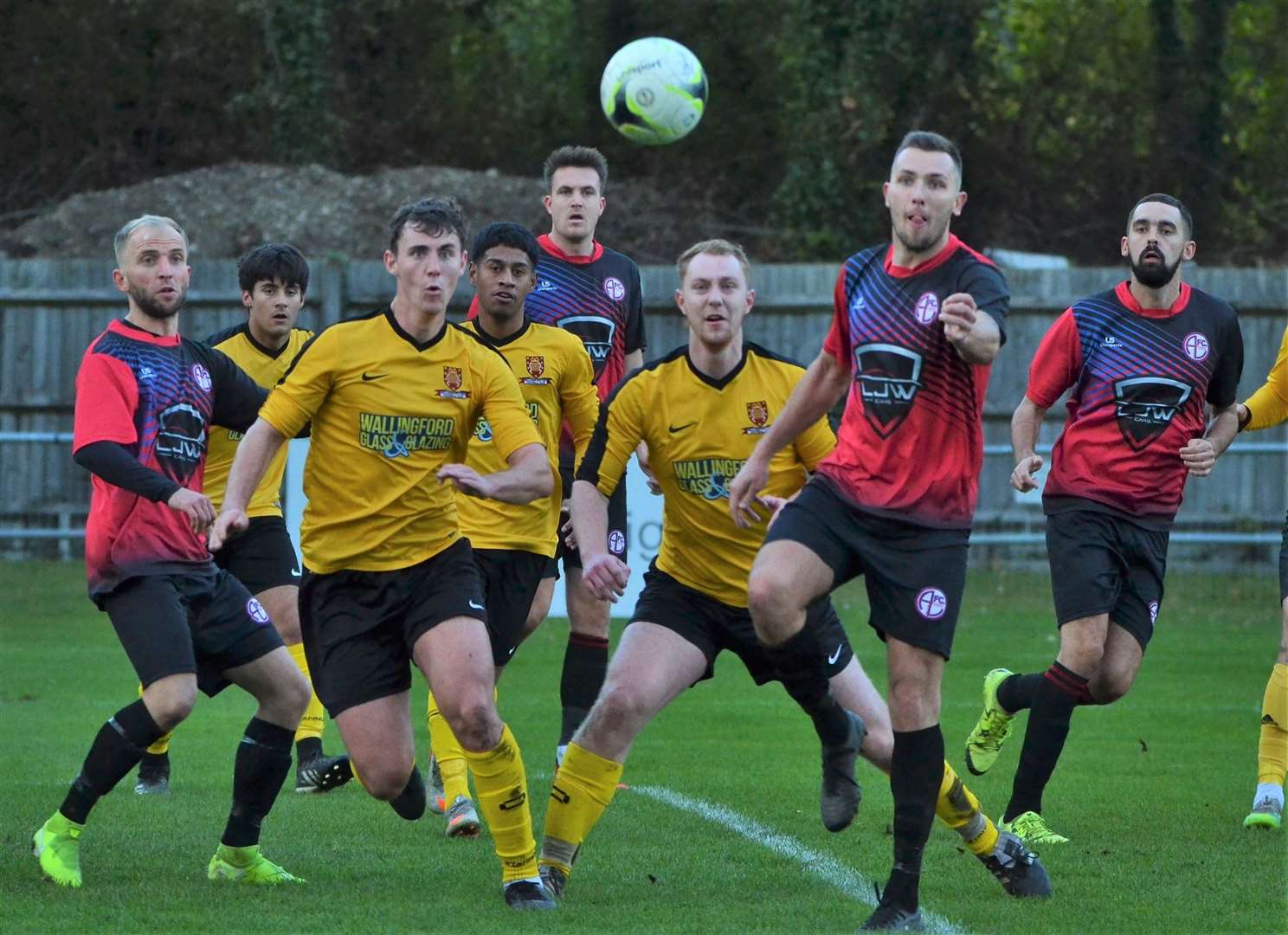 A corner in the Aldermaston match