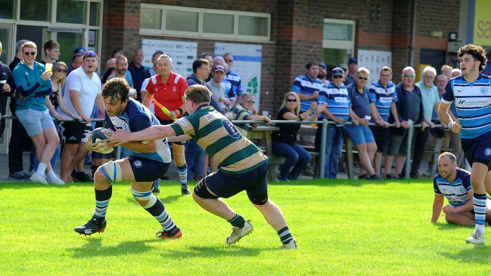 Alex Du Sautoy completes the Newbury scoring in the second half