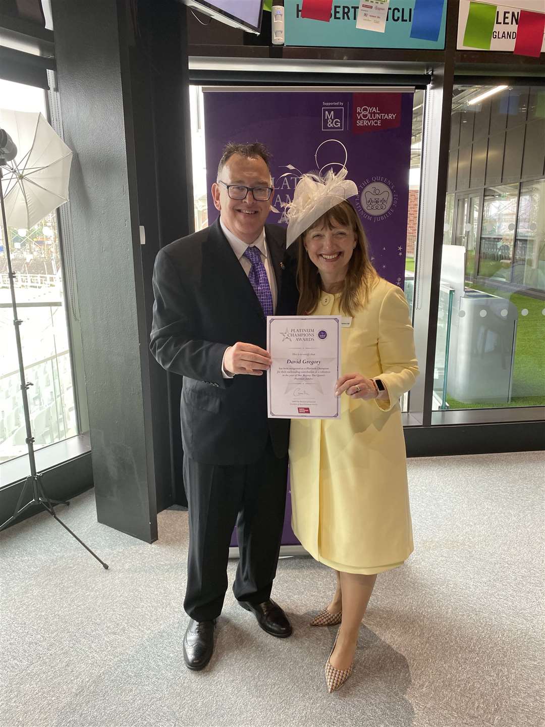 David Gregory with Catherine Johnstone OBE, CEO of the Royal Voluntary Service