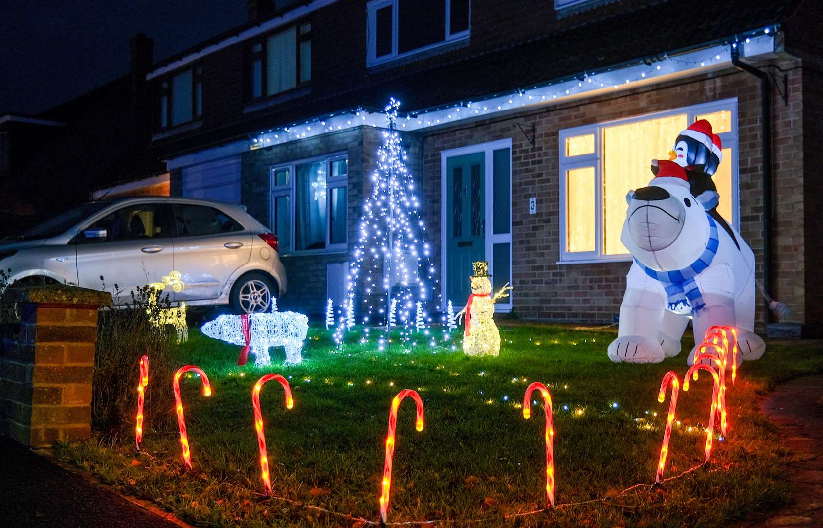 Clark's Gardens Christmas Lights in Hungerford , raising money for Thames Valley Air Ambulance