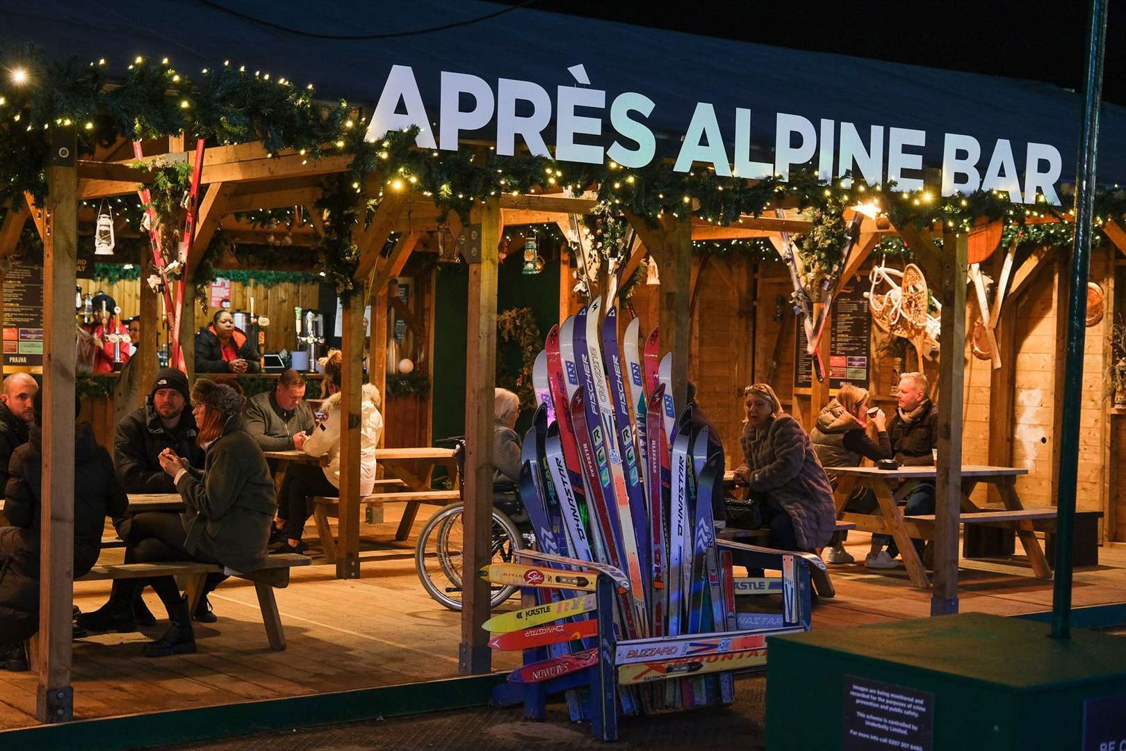 There are two bars on the site, as well as a number of street food vendors
