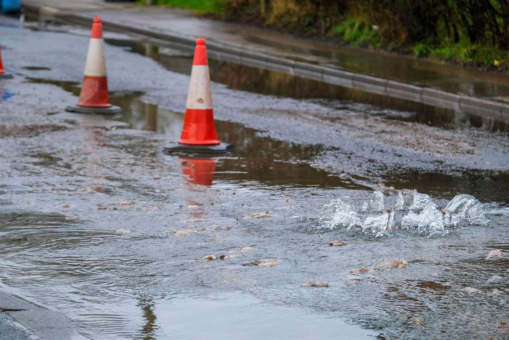 Raw sewage in Newbury street, Lambourn