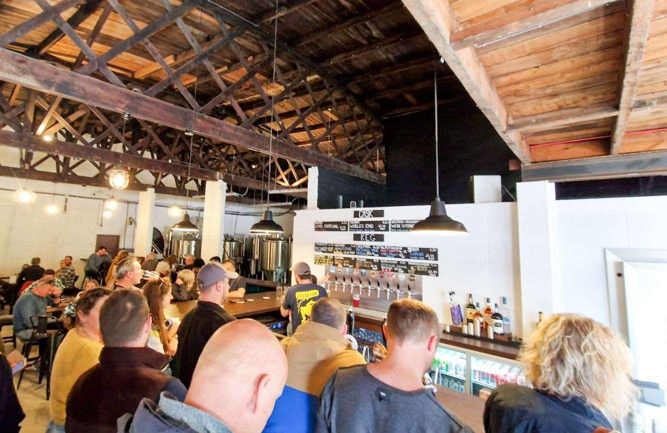 The packed taproom on Friday night’s soft launch