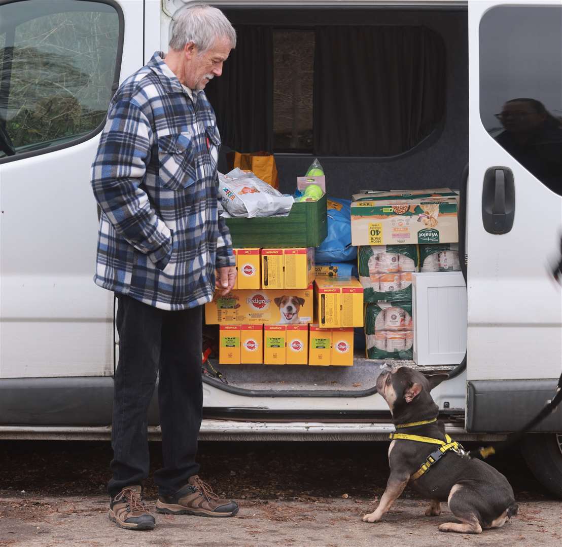 Steve being greeted by a keen recipient. Credit: Dogs Trust