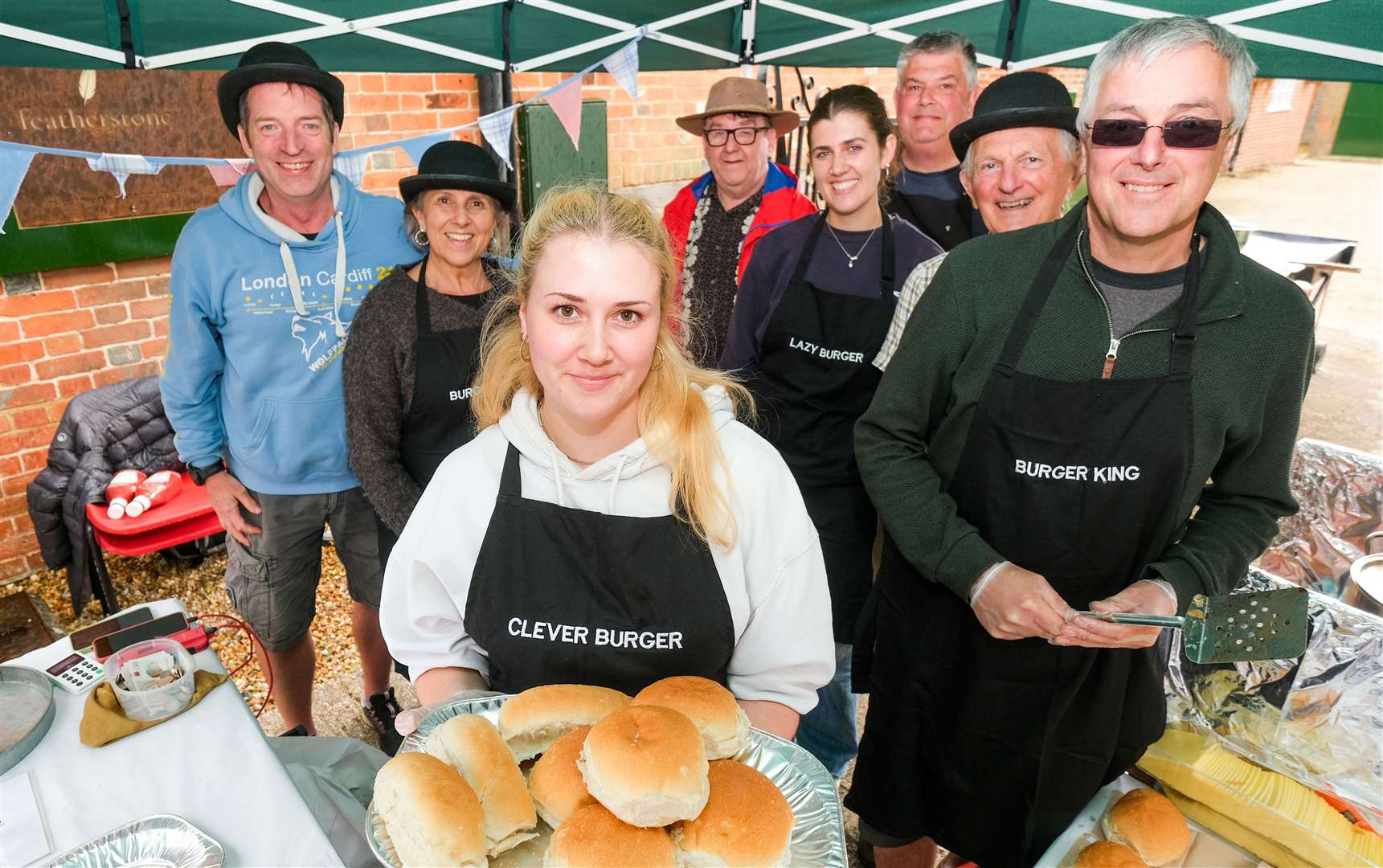 Burger team at the ready for the fete