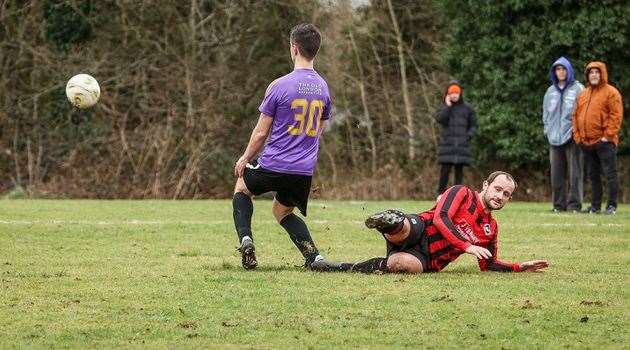 NWX and Kingsclere clash in Newbury Sunday League - Photo: Wilf Springer