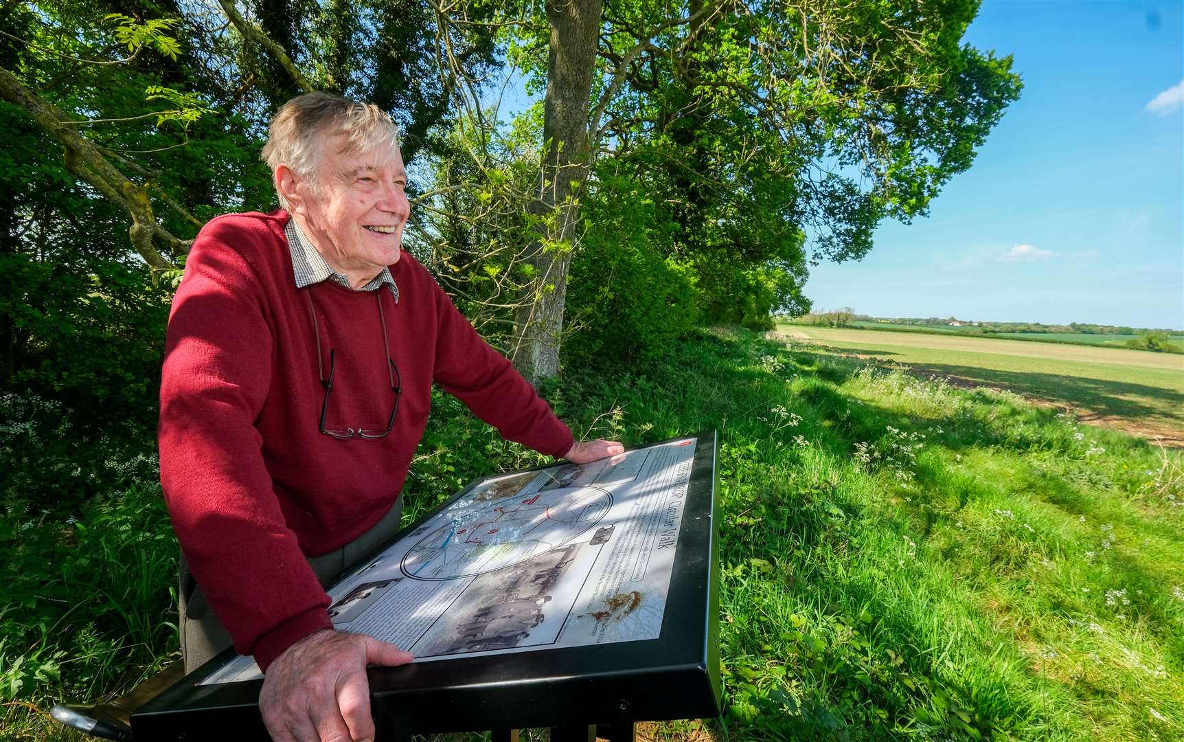 Alan Baylis looks over the field where ‘The Big Drop’ happened 80 years earlier