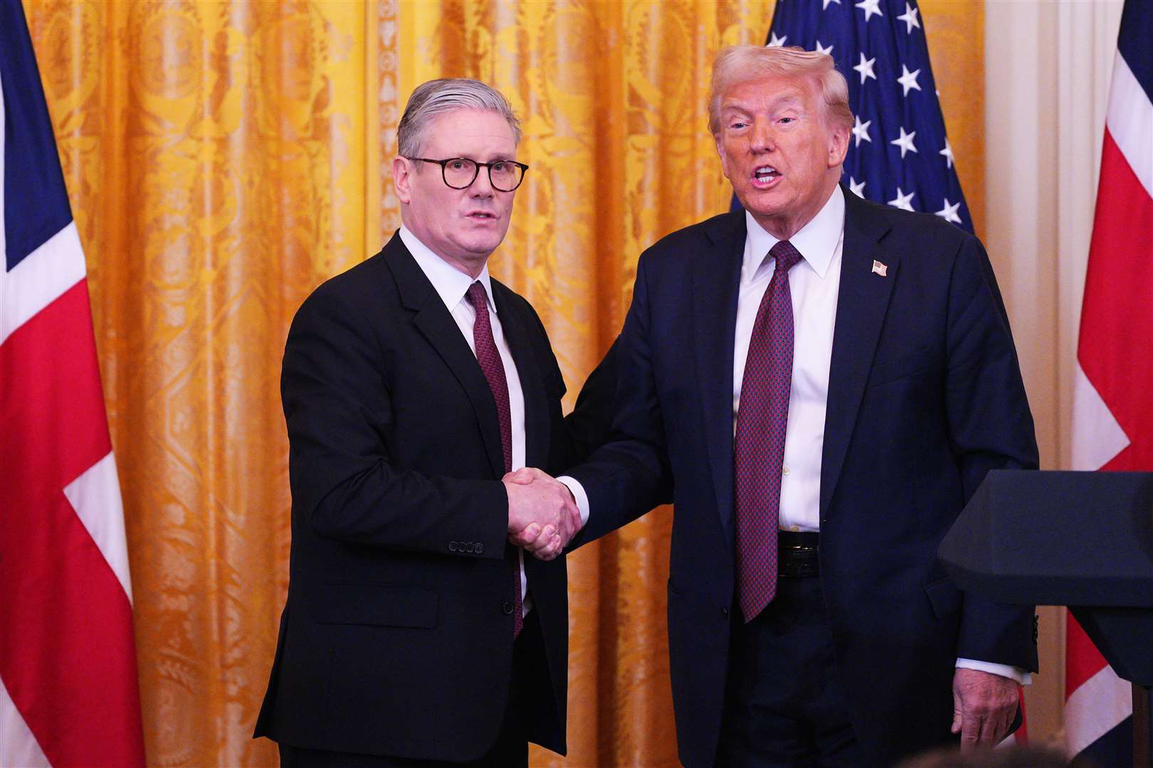 Prime Minister Sir Keir Starmer handed US President Donald Trump an invitation for a second state visit when they met at the White House in February (Carl Court/PA)