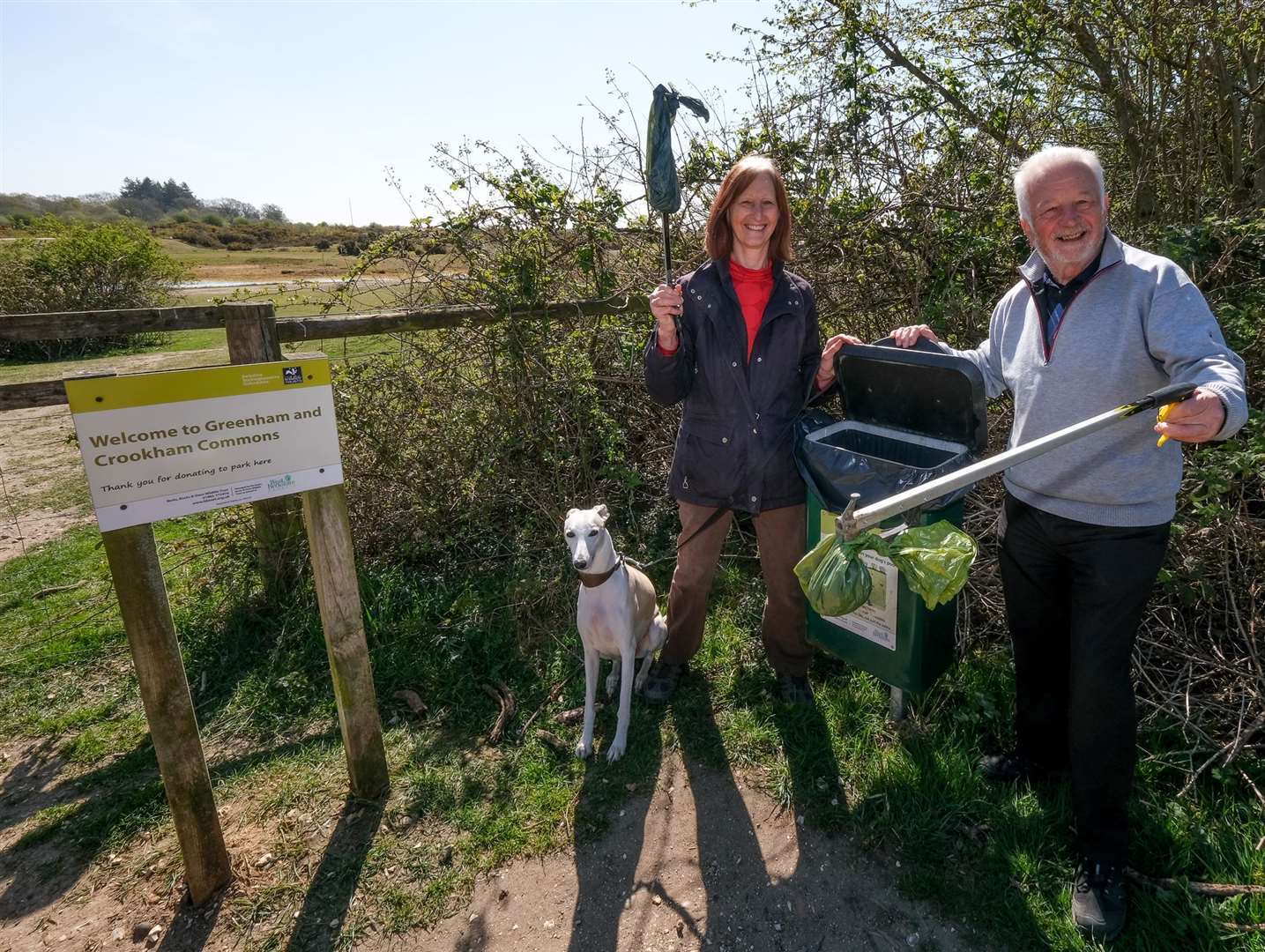 Linda and Cliff Waller with their dog Jimmy at Greenham Common
