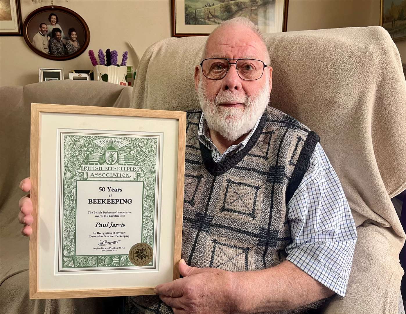 Paul Jarvis, 87, has celebrated being a beekeeper for 50 years