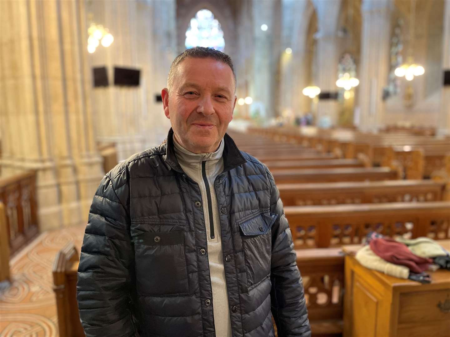 Patrick Douglas paid his respects at St Patrick’s Cathedral (David Young/PA).