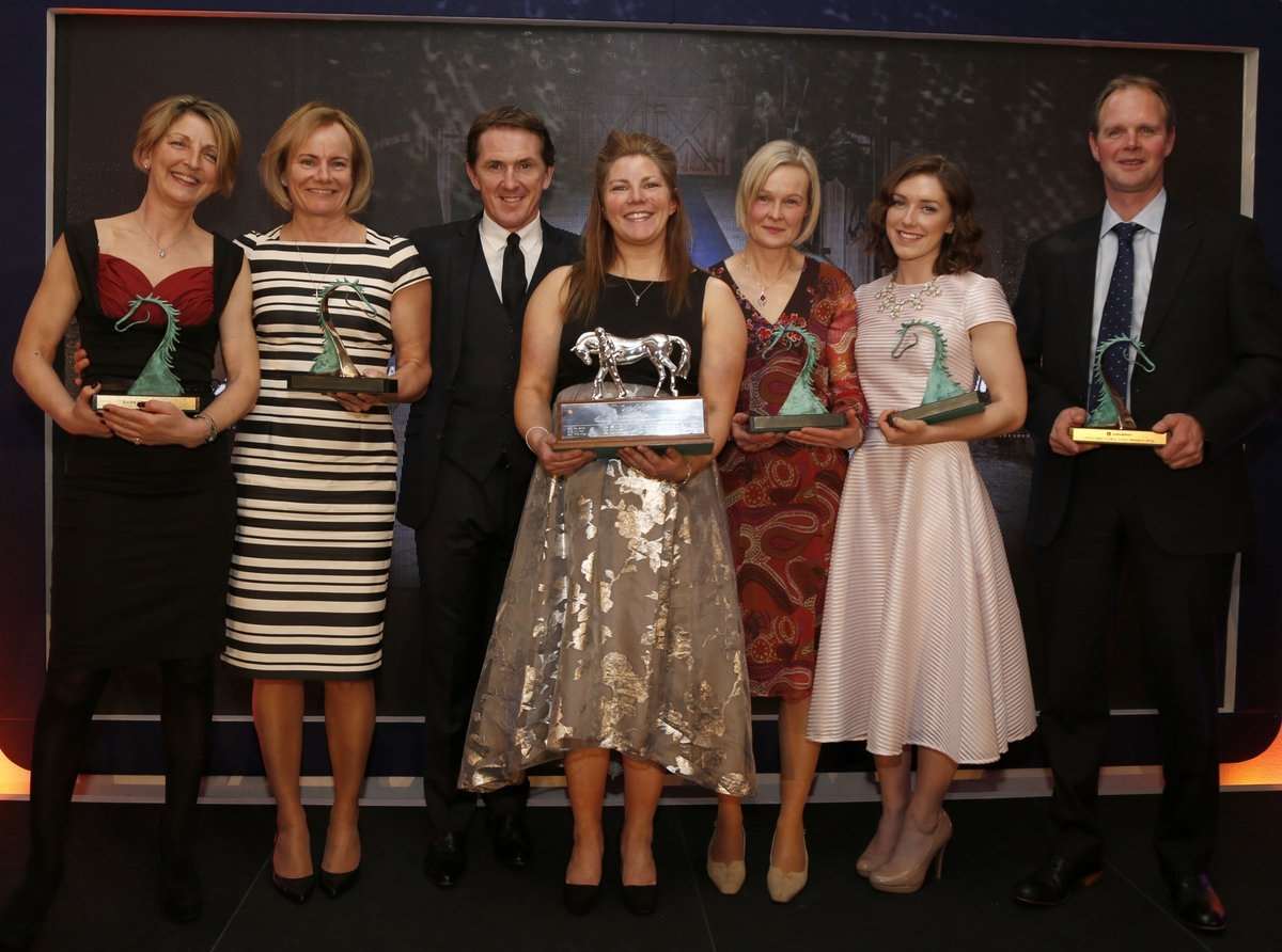 Lisa Delany (second left) with Sir Anthony McCoy and the other award winners
