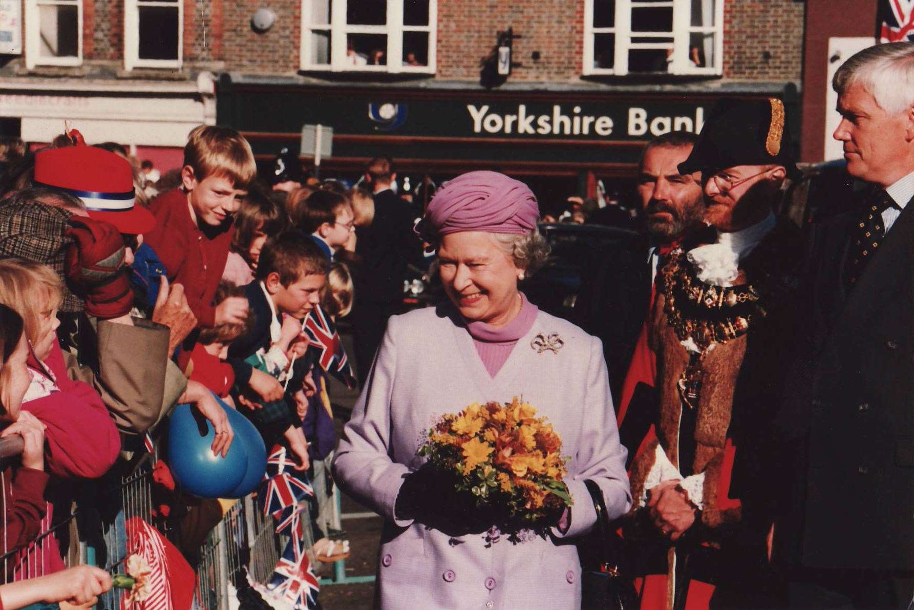 The Queen greeted Newbury residents when she paid the town hall a visit in 1996