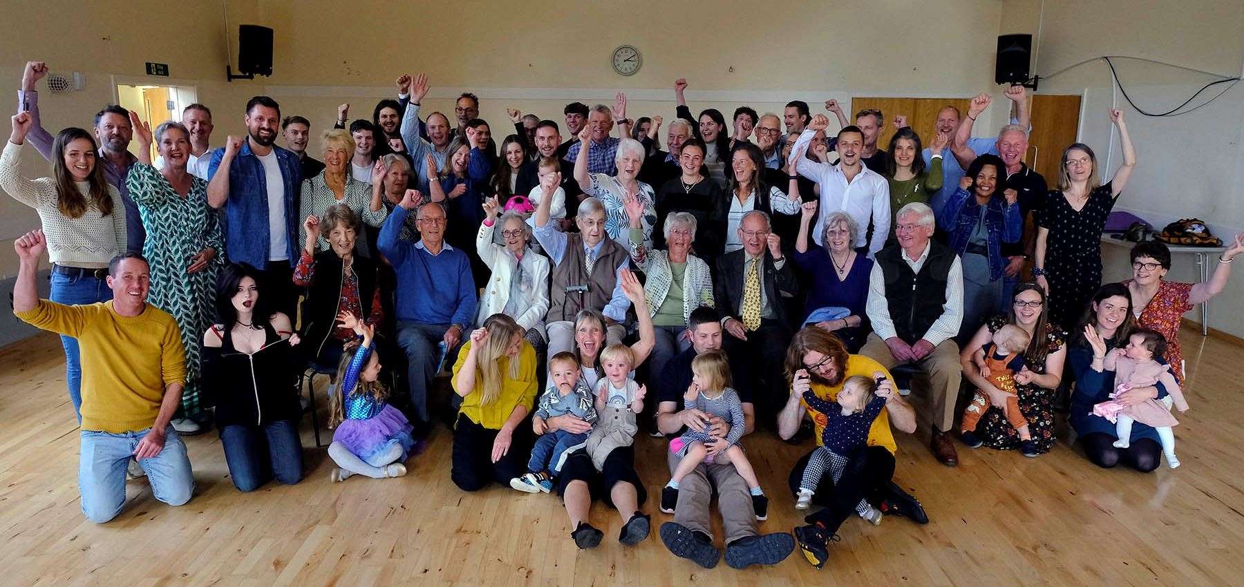 Members of the Grover and Stradling families gather for a large celebration