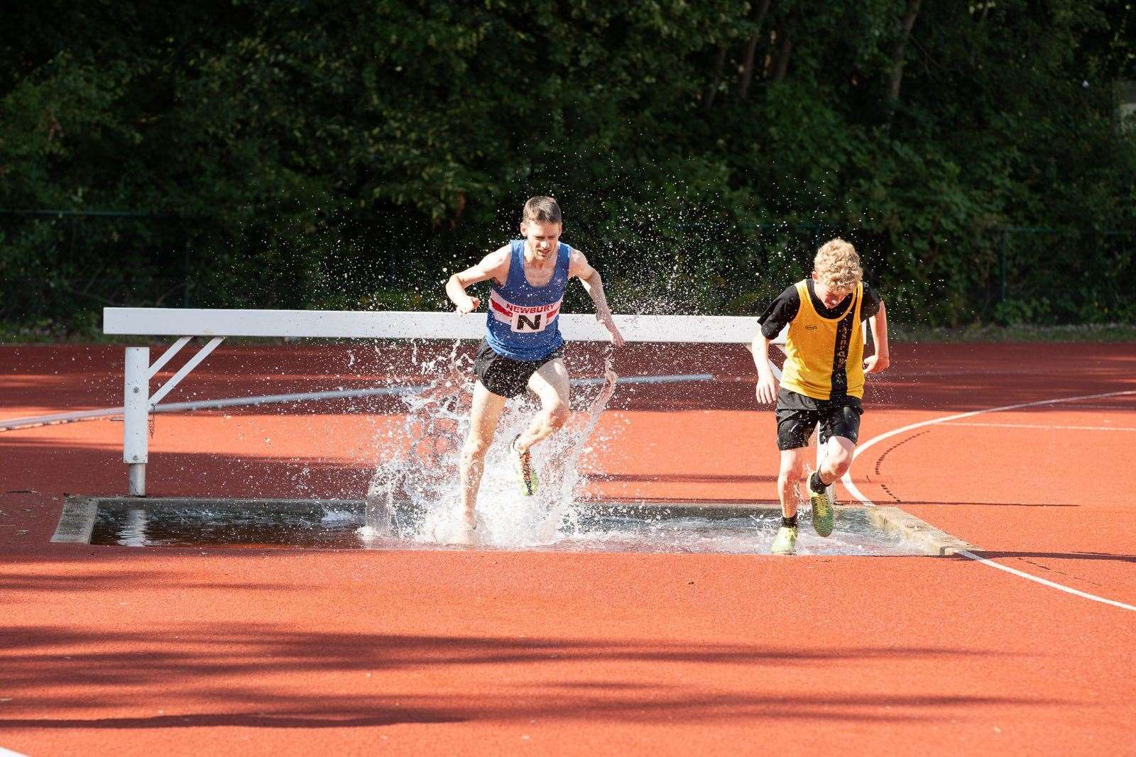 Mike Robbins in the 3000m steeplechase