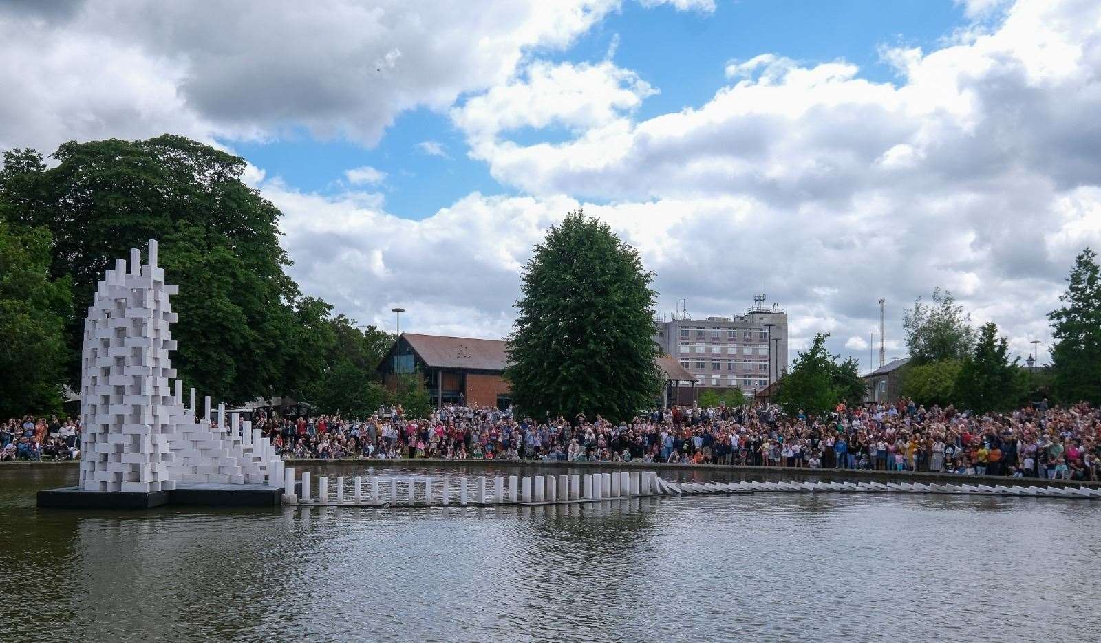 The dominoes tumbling across Victoria Park's pond