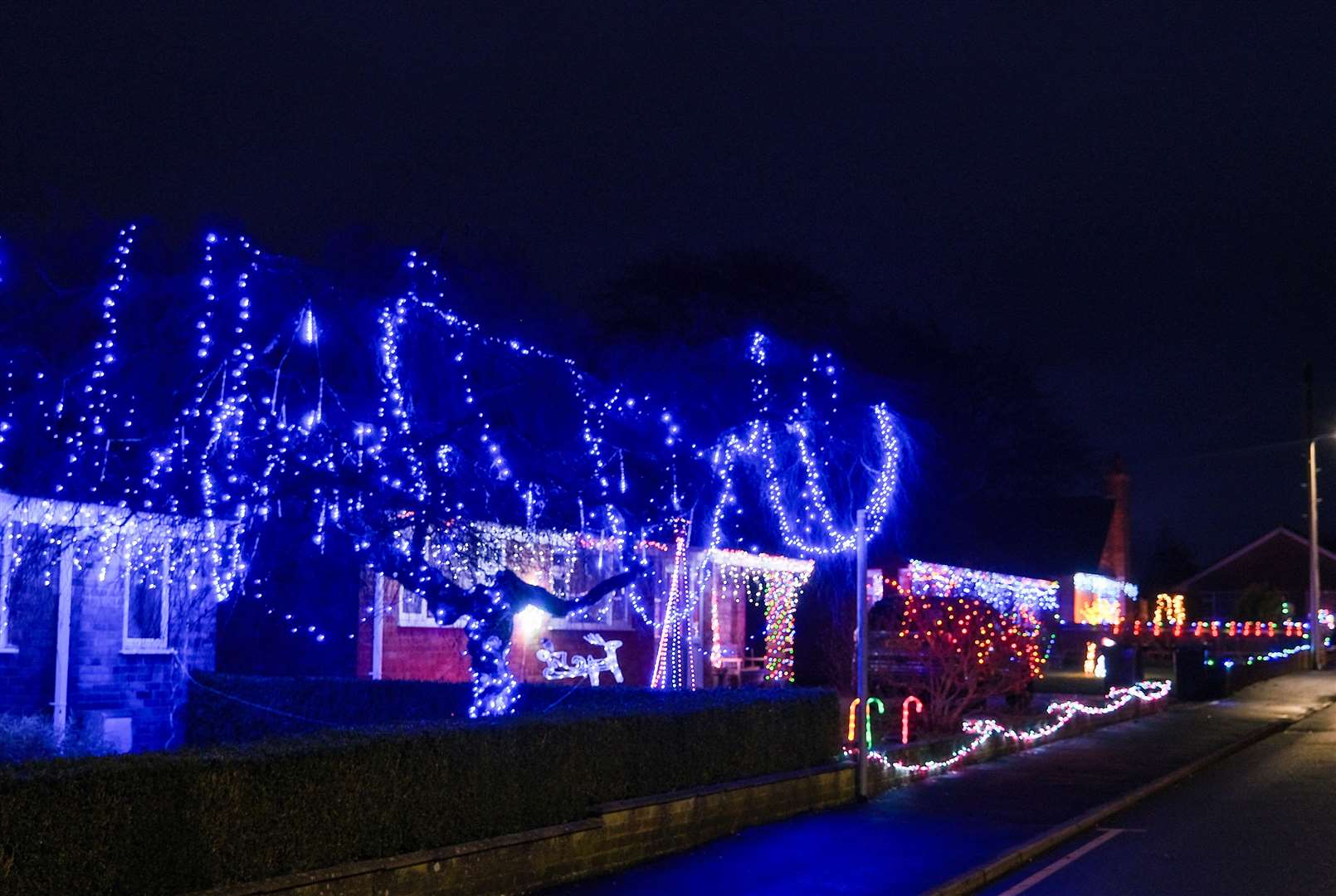 Clark's Gardens Christmas Lights in Hungerford , raising money for Thames Valley Air Ambulance