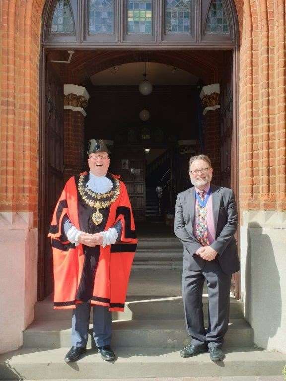 The mayor and deputy mayor of Newbury, Billy Drummond and Gary Norman