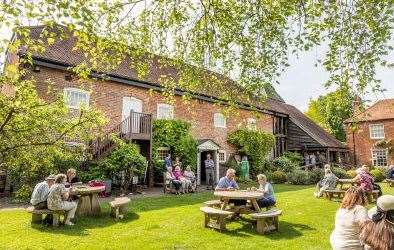 Enjoying lunch at The Watermill
