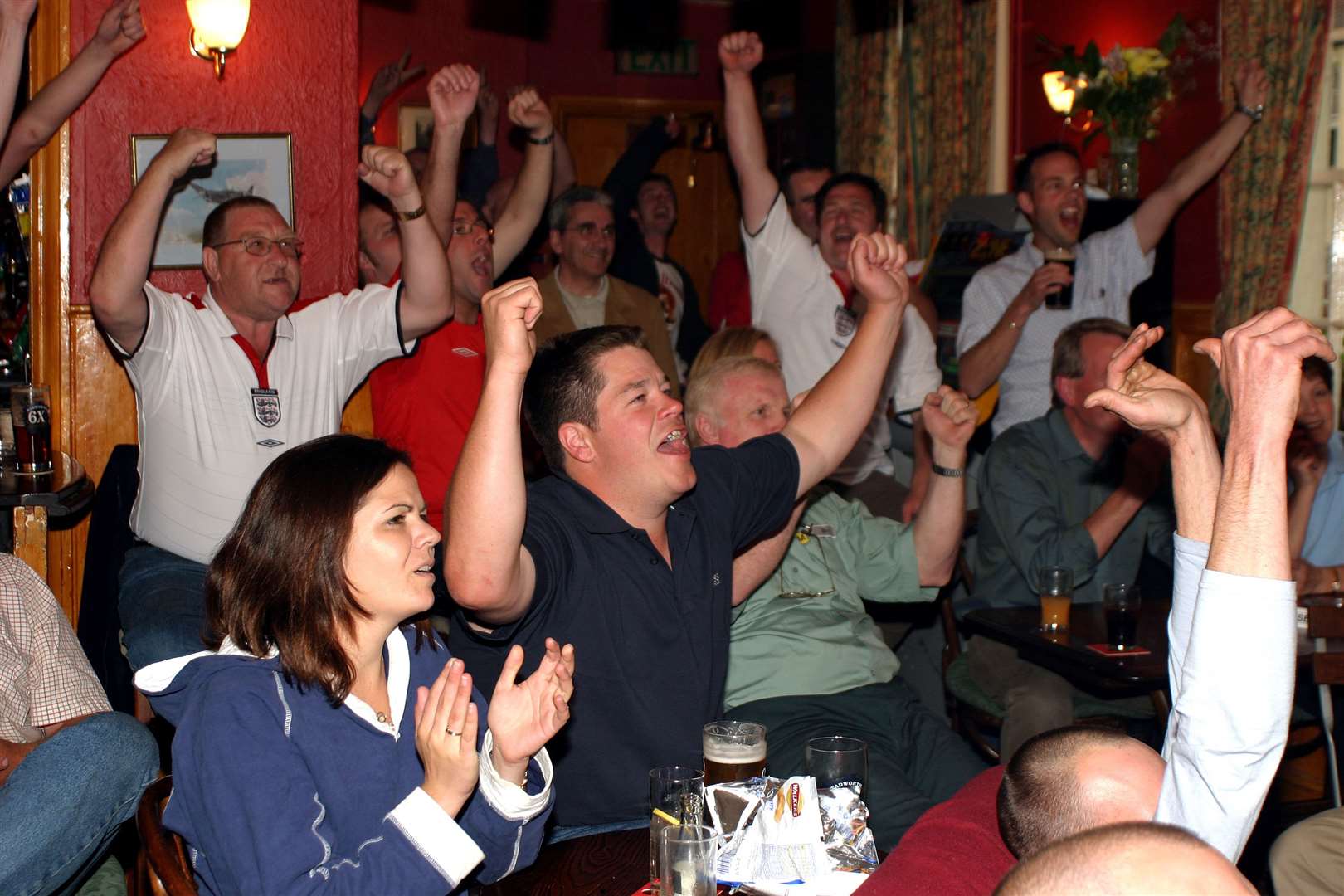 The Lamb Inn, Hungerford. Watching Euro 2004 England v Croatia