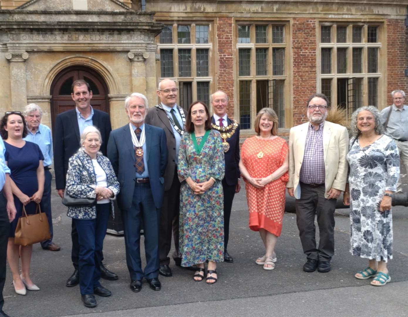 Guests at the event, including Deputy Lieutenant of Berkshire Richard Bennett – who is also chair of the Reading Civic Society – the chairman and leader of West Berkshire Council, Jeremy Cottam and Lee Dillon, the Mayor and leader of Newbury Town Council, Nigel Foot and Gary Norman, with their partners. Picture by Richard Maynard