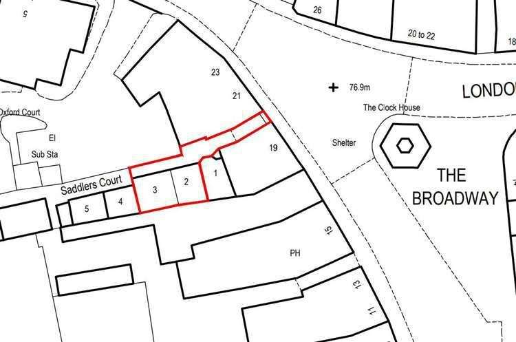 Site of proposed conversion at 2-3 Saddler's Court in Newbury town centre