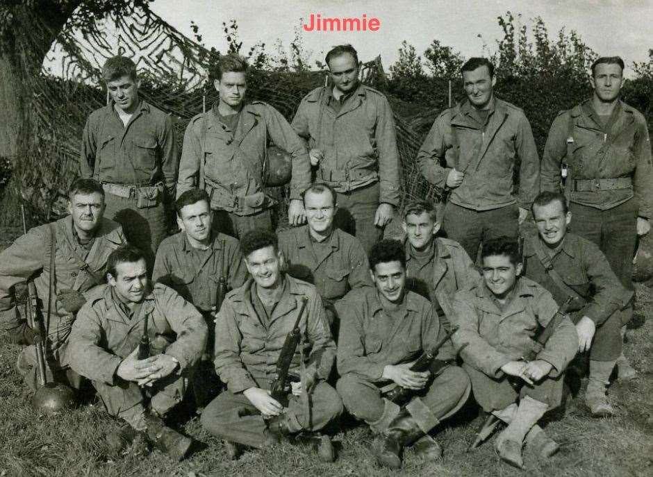 James ‘Jimmie’ Matthew Looper, centre, with A Company. Credit: Jennifer Eades