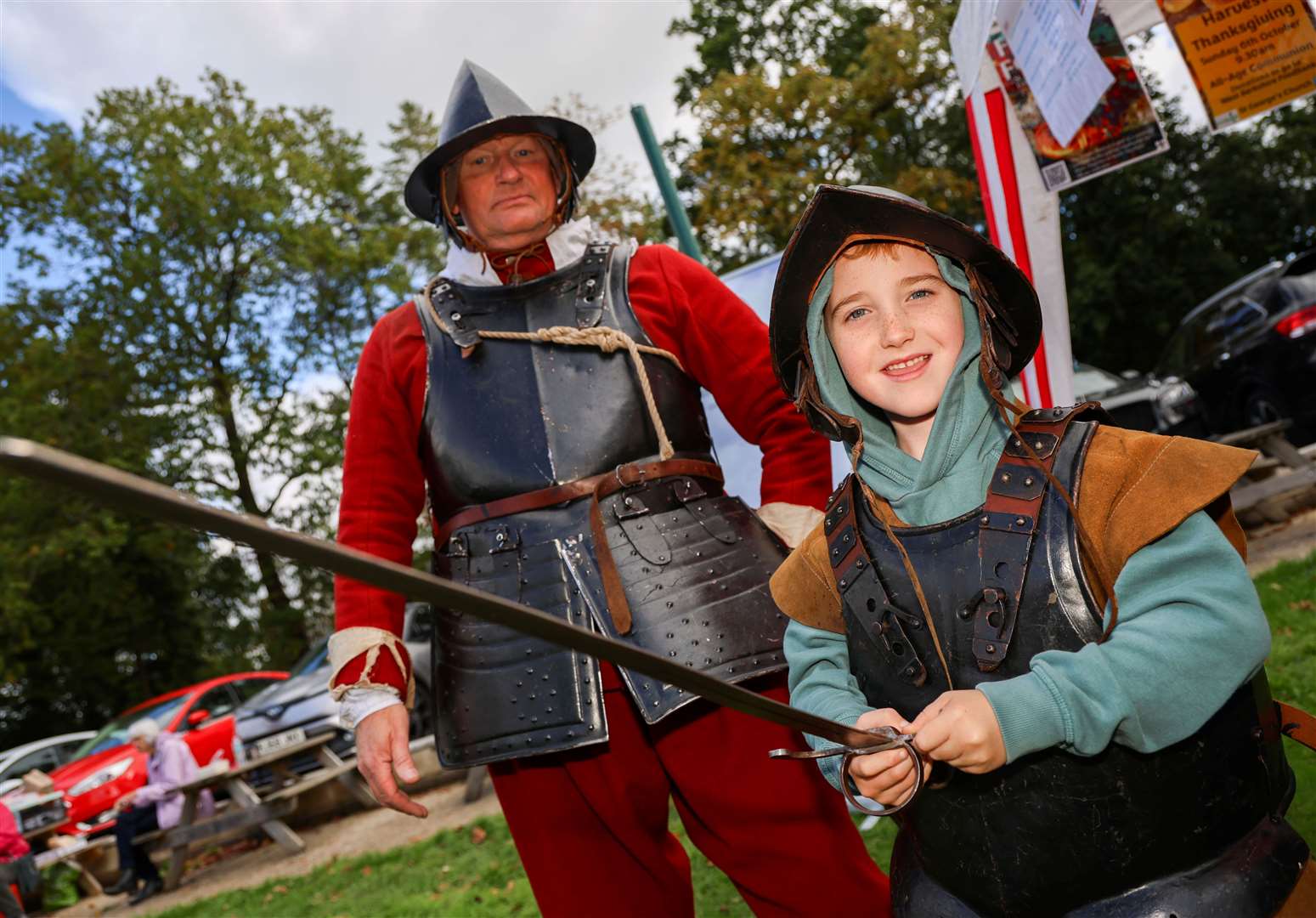 Martin Clayton with Reuben Copping (6) at the Wash Common Community Festival