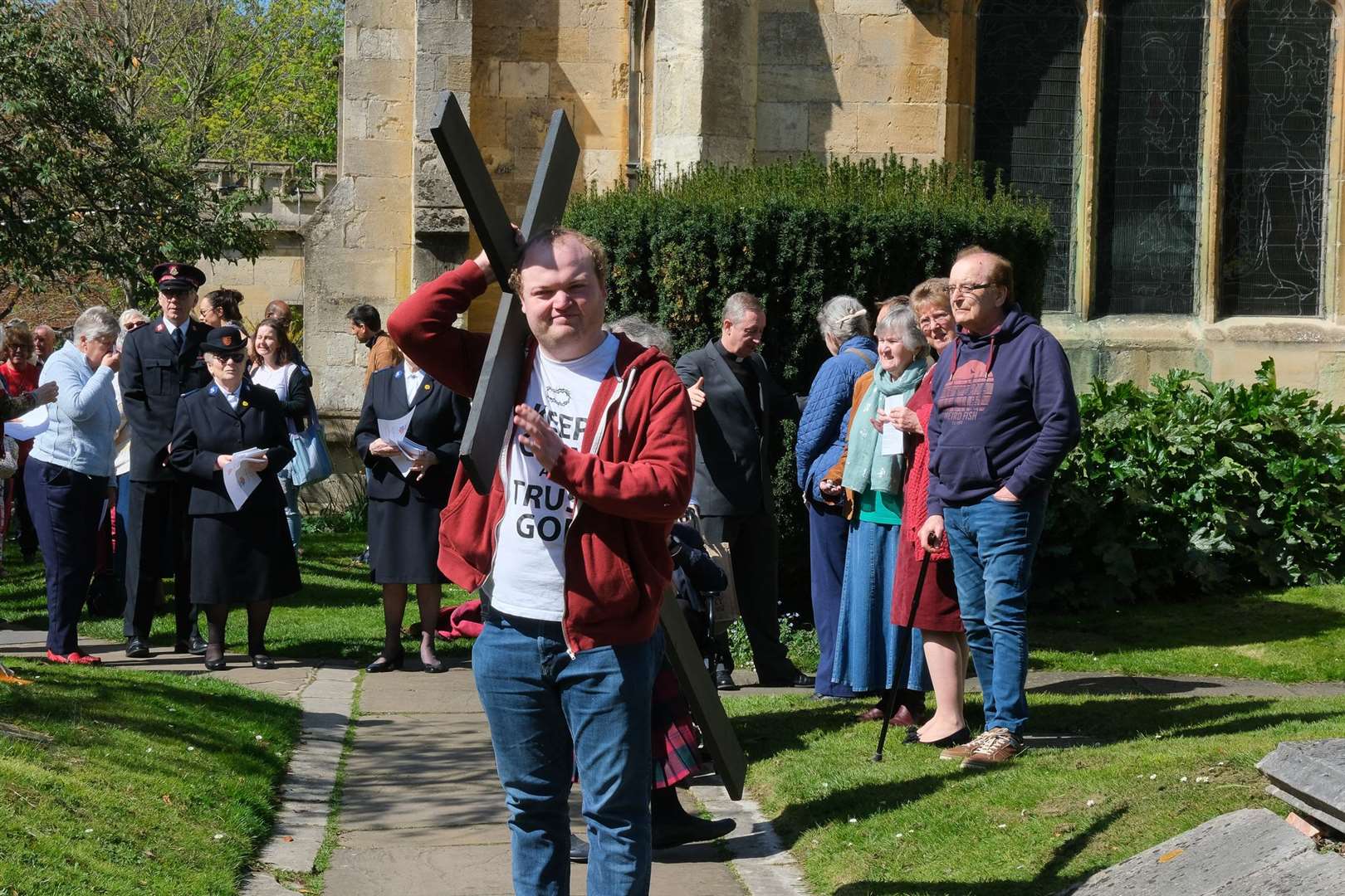The congregation then headed outside for the Walk of Witness