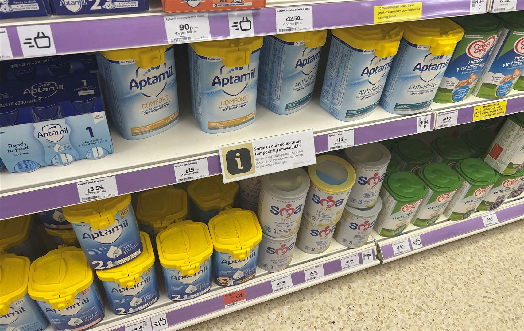 Baby milk has risen, on average, by 24% in two years